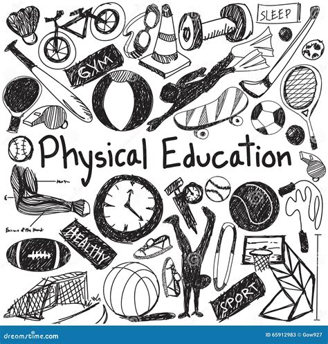 Physical Education Lesson School Class Typographic Header Concept ...