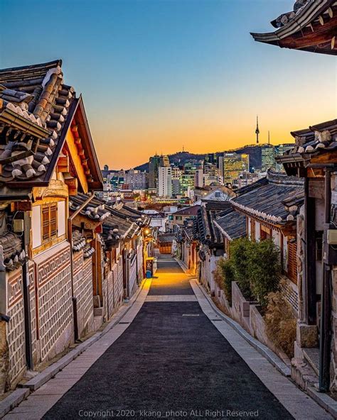 Bukchon hanok village, seoul, south korea landscape | Bukchon hanok village, South korea travel ...