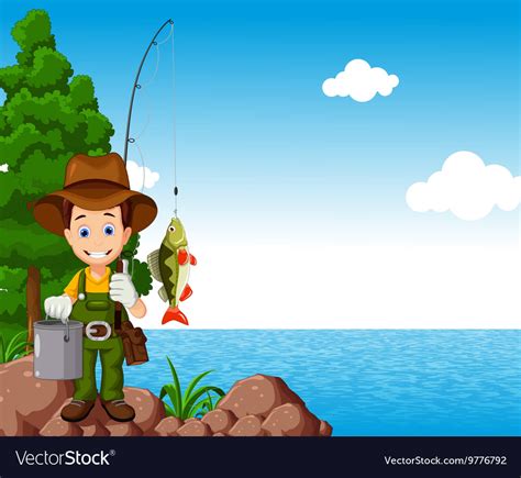 Fisherman cartoon Royalty Free Vector Image - VectorStock