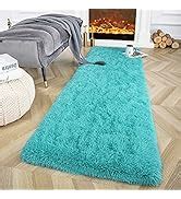Amazon.com: Ompaa Soft Fluffy Rainbow Runner Rug for Girls Bedroom ...