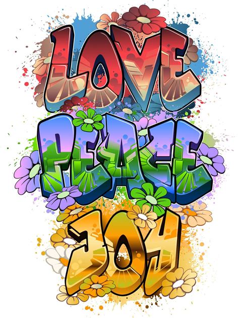 Love Peace Joy in Graffiti Art 4684693 Vector Art at Vecteezy