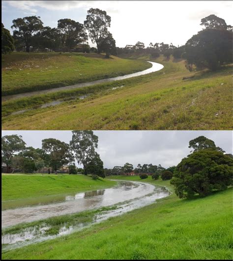 Dandenong Creek: Before Rains vs After : melbourne