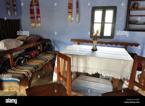 Traditional romanian house interior in Transylvania, Romania Stock ...