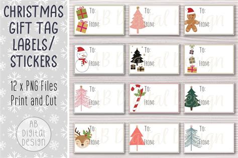 Printable Christmas Gift Tag for Print and Cut