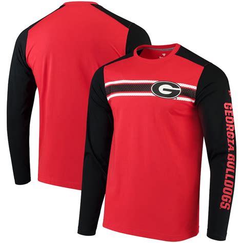 Fanatics Branded Georgia Bulldogs Red Iconic Colorblocked Long Sleeve T ...