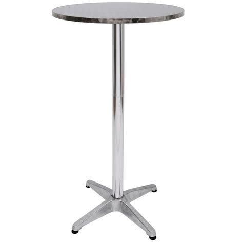 HomCom 24" Round Adjustable Stainless Steel Top Aluminum Standing ...