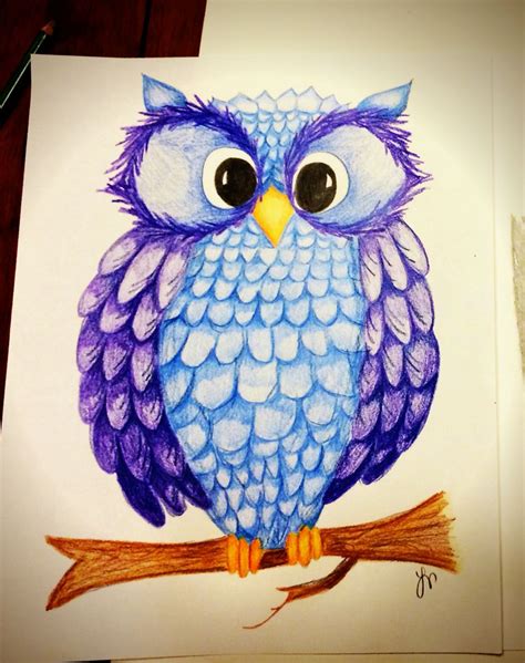 Owl drawing using colored pencils | Owls drawing, Colorful owl art, Owl