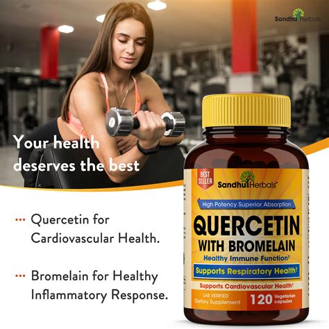 Quercetin with Bromelain 120 Caps - Support Cardiovascular & Respiratory Health | eBay