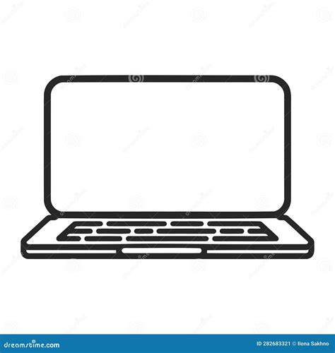 Laptop In Perspective Icon. Linear Vector Illustration From Modern Screen Collection. Outline ...