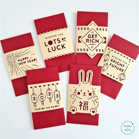 2023 Lunar New Year Red Envelopes, Chinese New Year Packets, Set of 6 Unique Designs, Year of ...