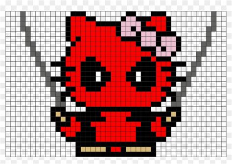 Hello Kitty Pixel Art 32x32 Grid