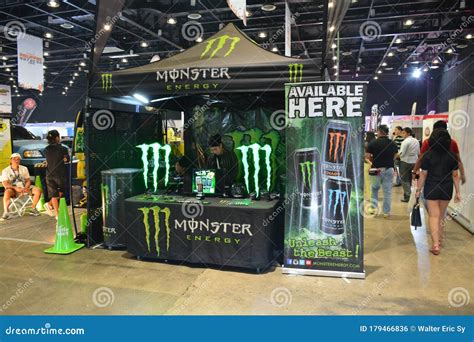 Monster Energy Drink Booth at Bumper To Bumper Prime Car Show in Pasay, Philippines Editorial ...