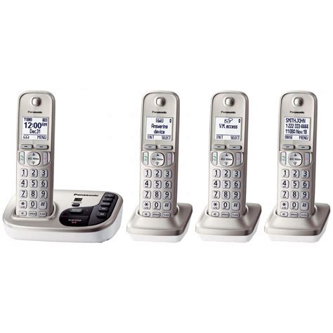 Panasonic 4-Handset Expandable Cordless Phone with Talking Caller ID ...