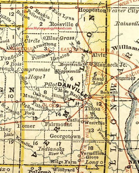 Vermilion County, Illinois 1881 Map, Danville, Vermillion