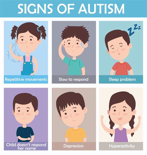 three autistic kids with signs of autism 2720880 Vector Art at Vecteezy