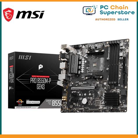 MSI PRO B550M-P Gen3 AM4 B550 mATX Motherboard - 4 RAM Slots | M.2 Slot | HDMI/VGA/DVI | Lazada PH