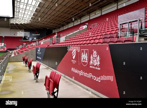 Seating inside Ashton Gate Stadium home of Bristol City Football club ...