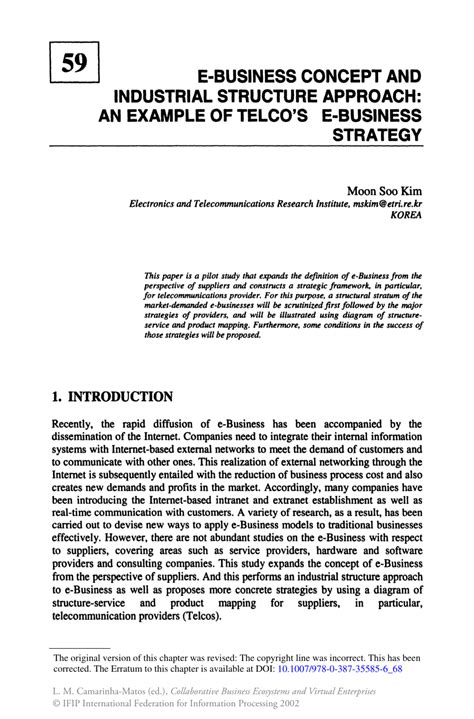 (PDF) E-Business Concept and Industrial Structure Approach: An Example of Telco’s E-Business ...