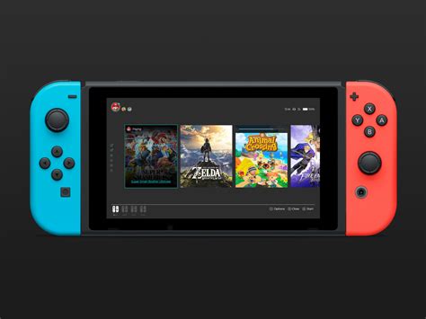 Nintendo Switch Home screen ui redesign by Adam on Dribbble