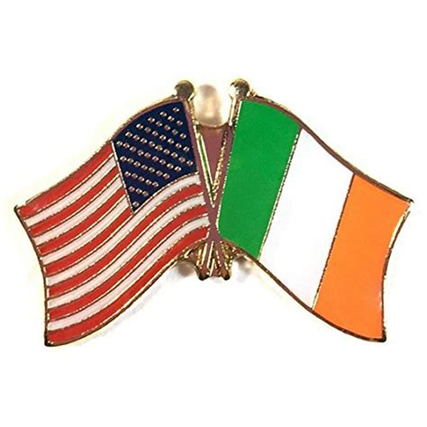 Pack of 50 Ireland & US Crossed Double Flag Lapel Pins, Irish ...