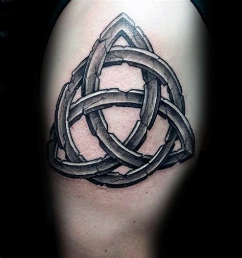 60 Triquetra Tattoo Designs For Men - Trinity Knot Ink Ideas | Stone tattoo, Tattoo designs men ...