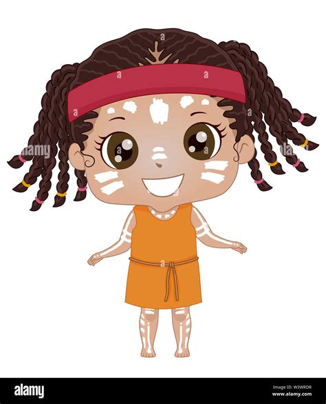 Illustration of a Kid Girl Wearing Native Australian or Aboriginal ...