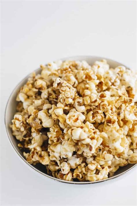 Homemade Healthy Salted Caramel Popcorn • Fit Mitten Kitchen