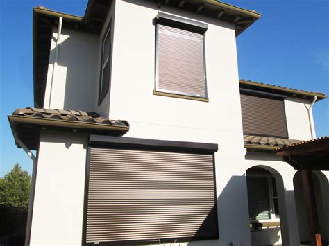 Brown Exterior Rolling Shutters for Home Security