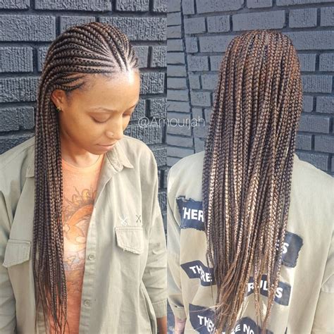 Book under Half Cornrow Half Box Braids Swipe ↔️ to see the back in detail. Sidenot | African ...