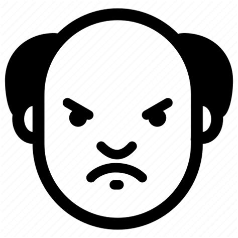 Angry, emotion, evil, face, grumpy, old icon