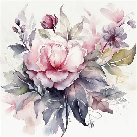 Wall Art Print | Flowers, watercolor painting | Europosters