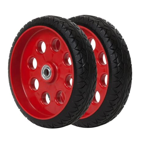 COSCO 10 Inch Low Profile Replacement Wheels for Hand Trucks, Flat-Free, (Red, 2 Pack) - Walmart ...