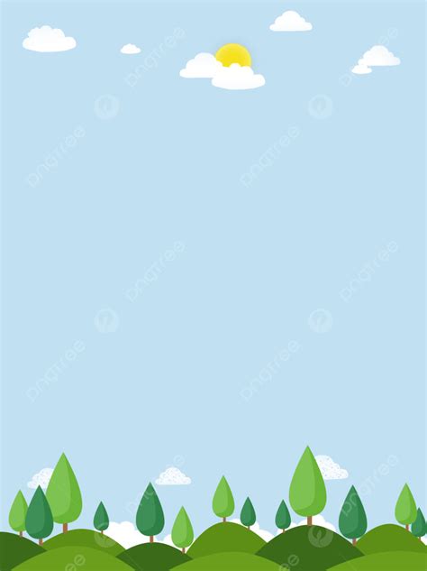 Full Blue Sky White Clouds Forest Holiday Leisure Travel Background Wallpaper Image For Free ...