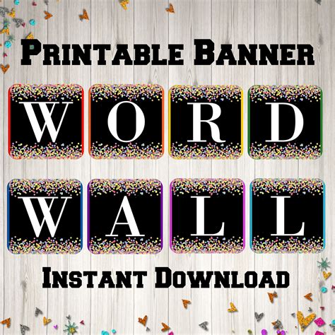 Printable Word Wall Classroom Banner Instant Digital | Etsy | Word wall, Classroom banner ...