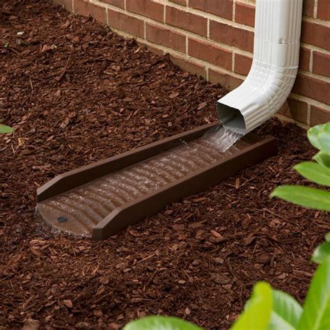 Amerimax 2-Pack Decorative Downspout Brown Splash Block Rain Gutter Drain Extender | Splash ...