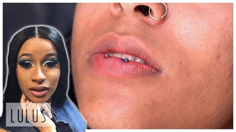 Cardi B Inspired Lip Piercing!! - YouTube