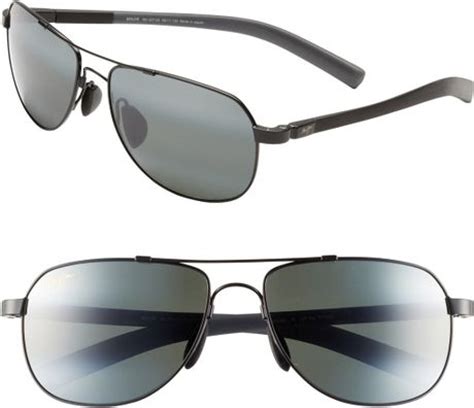 Maui Jim 56mm Polarized Aviator Sunglasses in Silver for Men (Gunmetal/ Black/ Grey) | Lyst