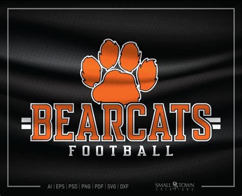 Bearcat SVG, Football SVG, Bearcat Football SVG, Bearcat Pride, Bearcat Mascot, Bearcat Team ...