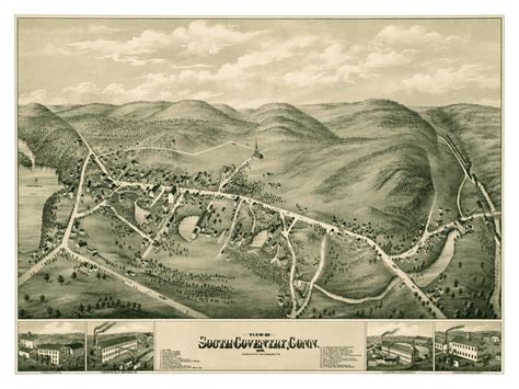 Beautiful old map of South Coventry, CT from 1878 - KNOWOL