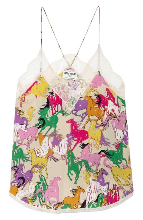 Zadig & Voltaire Christy Horse Print Silk Crêpe de Chine Camisole | Nordstrom | Zadig and ...