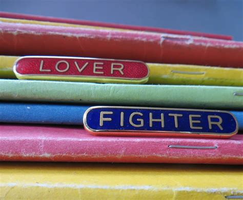 Lover Fighter enamel badges
