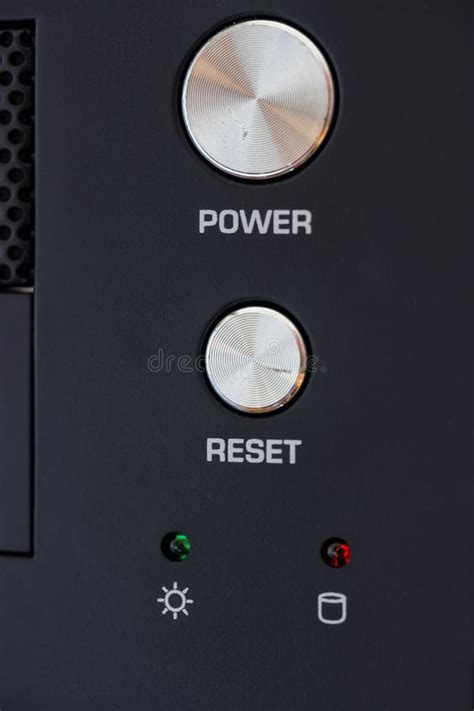 Power And Reset Button On Desktop Pc Panel Stock Image - Image: 42258381