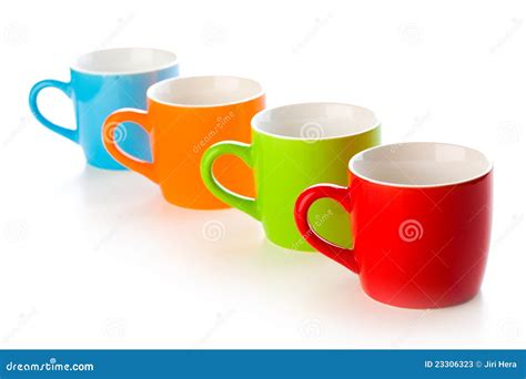 Colorful ceramic mugs stock image. Image of ceramic, morning - 23306323