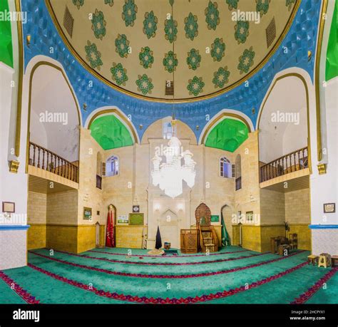 DERBENT, RUSSIA - JUNE 22, 2018: Interior of the Friday Mosque of Derbent in the Republic of ...