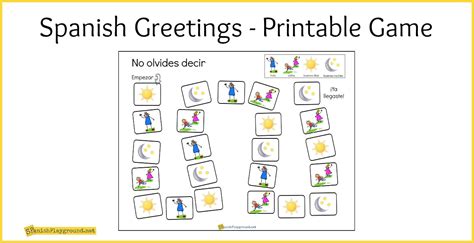 Spanish Greetings Game: Printable Board - Spanish Playground