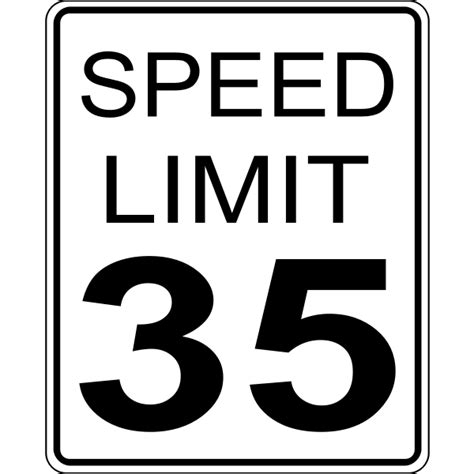 Speed limit 35 roadsign vector image | Free SVG