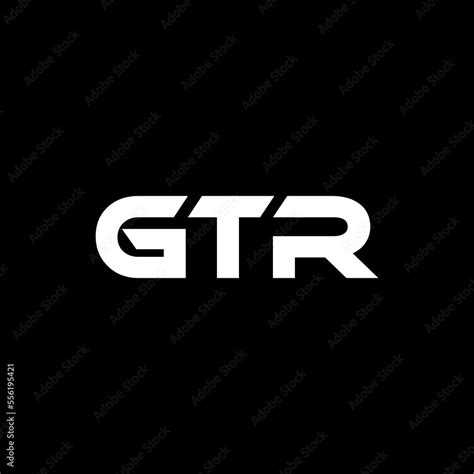 GTR letter logo design with black background in illustrator, vector ...