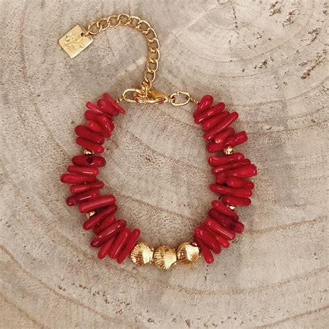 Red Coral Bracelet / Gemstone Bracelets - Etsy