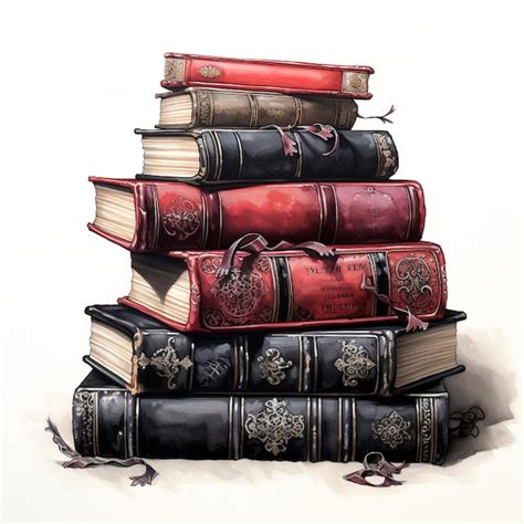 Premium AI Image | Gothic Victorian pile of books