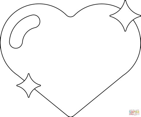 Sparkling Heart Emoji coloring page | Free Printable Coloring Pages